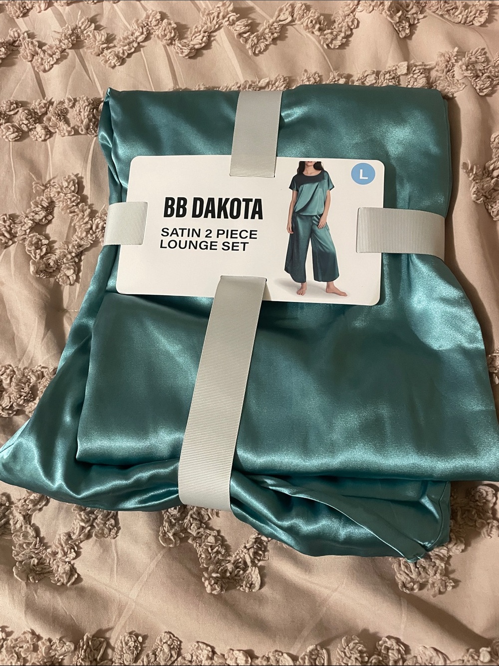 BB Dakota Satin 2-Piece Lounge Set - Teal Blue